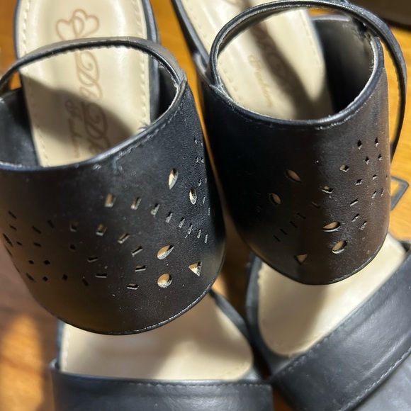 DbDk Fashion Black Wedge Sandals - Picture 6 of 11